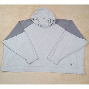 Under Armour Project Rock Oversized Hoodie Cowl Neck Loose Fit Men's Large Gray